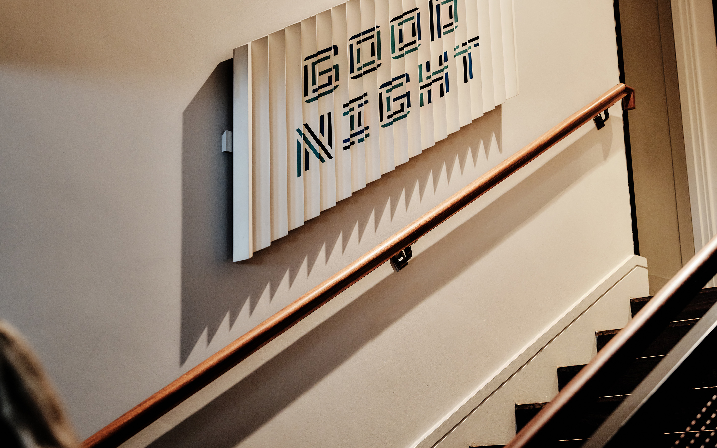 Art installation on the stairs in The Dean Dublin